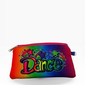 Terez Zippered Nylon Inner Accessory Pouch Dance Rainbow Zipper Graffiti  Design